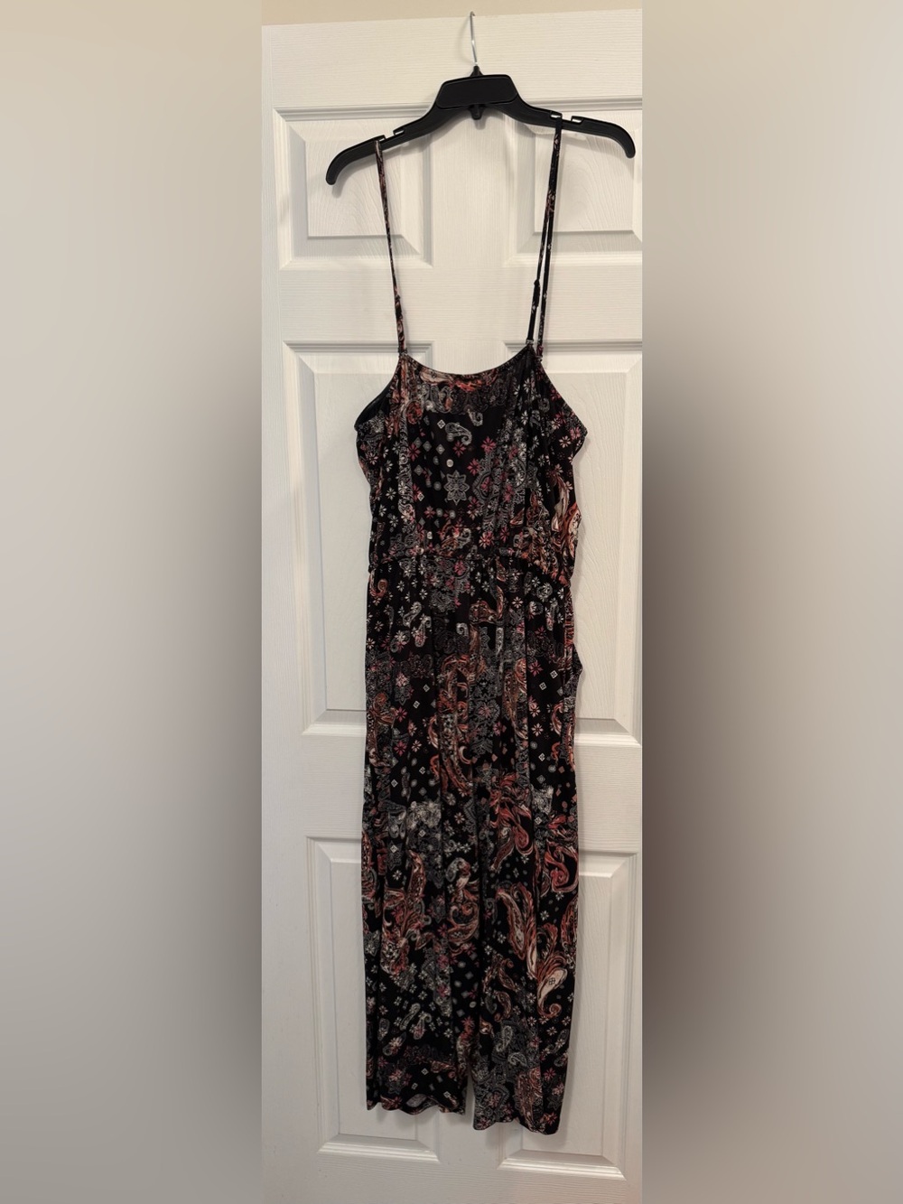 Maurice’s Black Paisley Print Sleeveless Women's jumpsuit